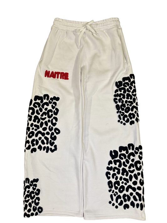Leopard Baggy Sweats (White)