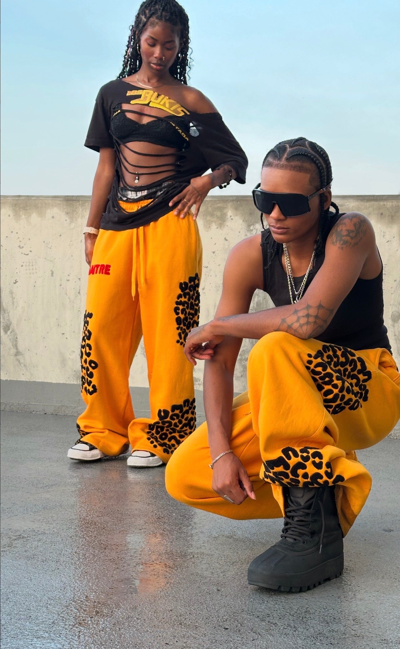 Leopard Baggy Sweats (Yellow)